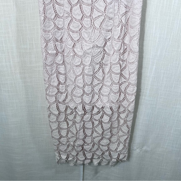 Milly Satin Lined Pink Crochet Event Party Evening Dress Size 6 - Picture 6 of 13